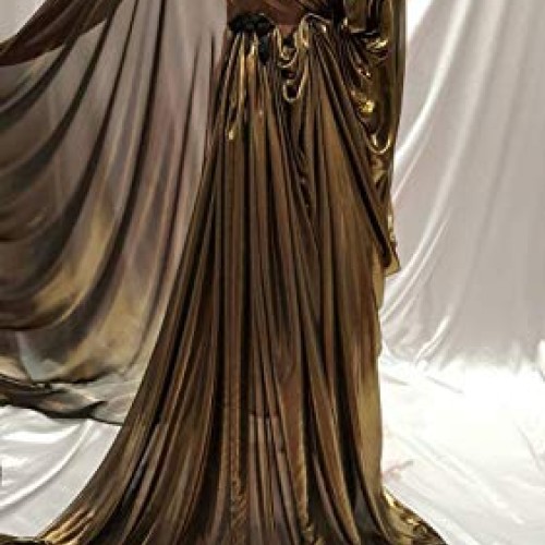 Gold Metalic Chiffon Silk Black Background Soft Flowy Prom Fabric ...