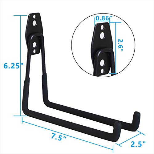 Garage Hooks, 4 Pack Wall Mount Storage Hanger with 2 Extension Co...