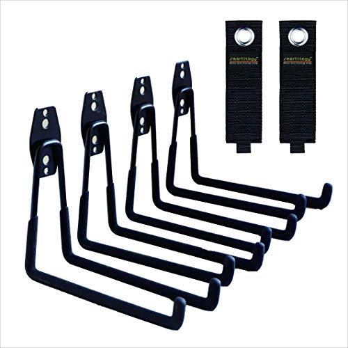 Garage Hooks, 4 Pack Wall Mount Storage Hanger with 2 Extension Co...