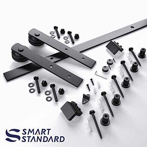 SMARTSTANDARD 6.6ft Heavy Duty Sturdy Sliding Barn Door Hardware K...