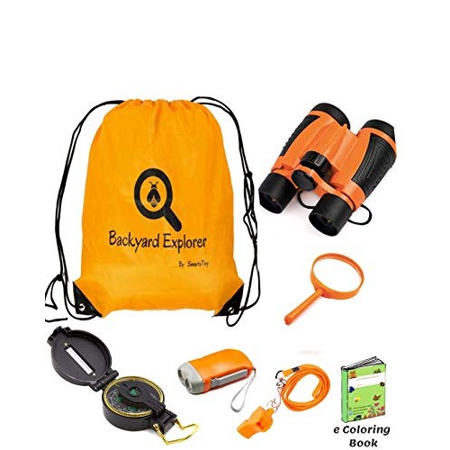 Kids Binoculars Explorer Kit for Children - Toy Set With Magnifyin...