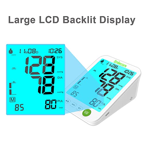 Blood Pressure Monitor Upper Arm, Smilecare Automatic Arm Blood Pr...