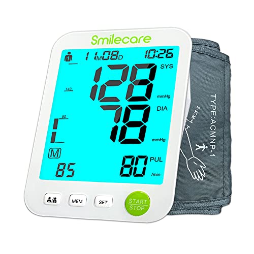 Blood Pressure Monitor Upper Arm, Smilecare Automatic Arm Blood Pr...