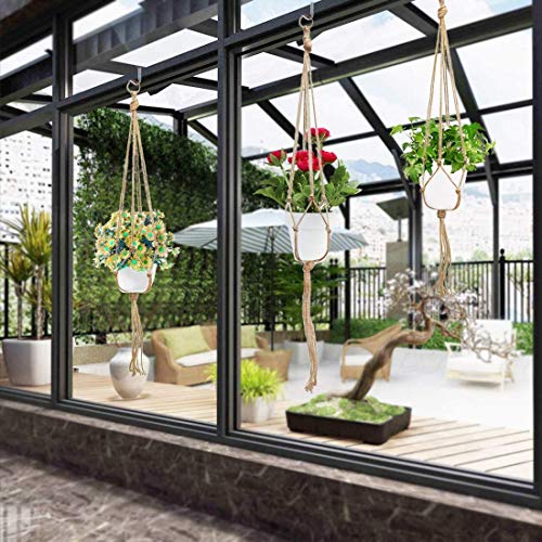 3 Pcs Plant Hanger with 3 Hooks, 3 Sizes Hanging Plant Baskets wit...