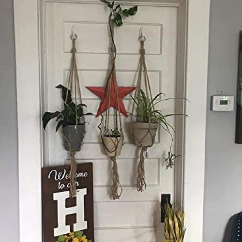 3 Pcs Plant Hanger with 3 Hooks, 3 Sizes Hanging Plant Baskets wit...