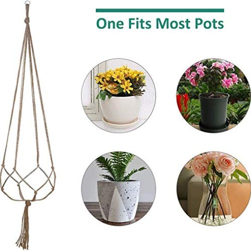 3 Pcs Plant Hanger with 3 Hooks, 3 Sizes Hanging Plant Baskets wit...