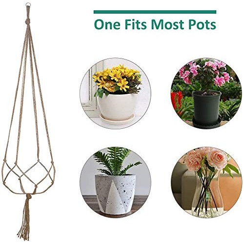 3 Pcs Plant Hanger with 3 Hooks, 3 Sizes Hanging Plant Baskets wit...