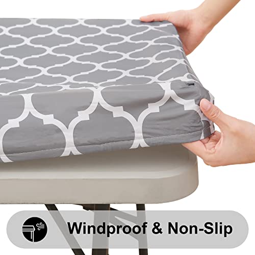 smiry Rectangle Tablecloth, Waterproof Elastic Fitted Table Covers...