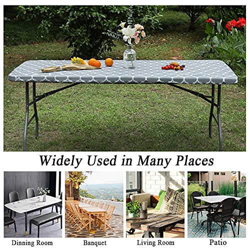 smiry Rectangle Tablecloth, Waterproof Elastic Fitted Table Covers...