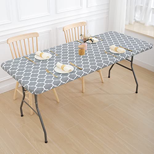 smiry Rectangle Tablecloth, Waterproof Elastic Fitted Table Covers...