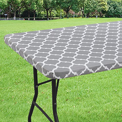 smiry Rectangle Tablecloth, Waterproof Elastic Fitted Table Covers...