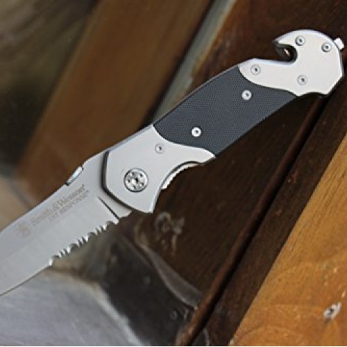 SMITH & WESSON SWFRS 8in High Carbon S.S. Folding Knife with 3.3in...