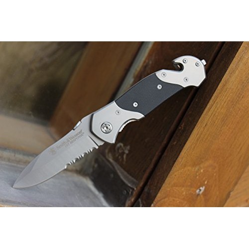 SMITH & WESSON SWFRS 8in High Carbon S.S. Folding Knife with 3.3in...