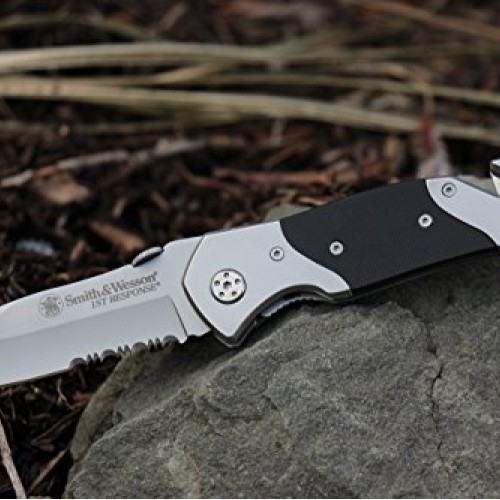 SMITH & WESSON SWFRS 8in High Carbon S.S. Folding Knife with 3.3in...
