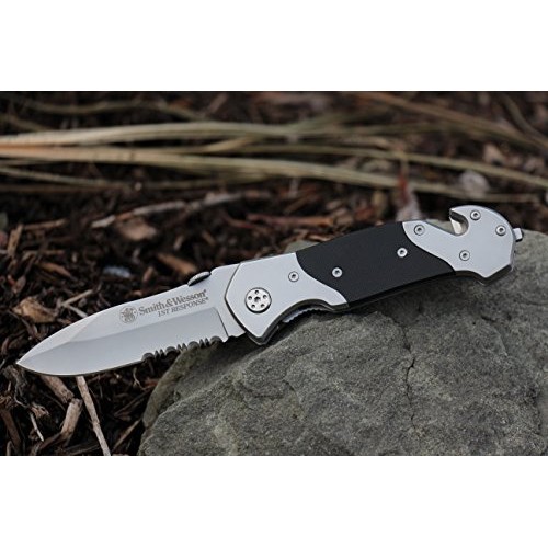 SMITH & WESSON SWFRS 8in High Carbon S.S. Folding Knife with 3.3in...