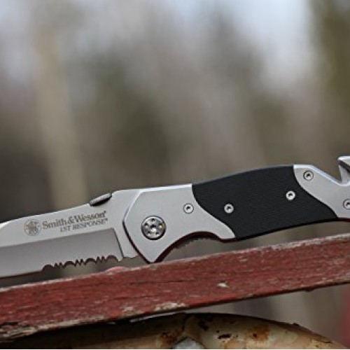 SMITH & WESSON SWFRS 8in High Carbon S.S. Folding Knife with 3.3in...