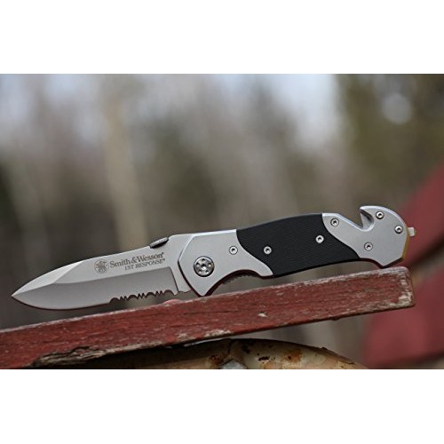 SMITH & WESSON SWFRS 8in High Carbon S.S. Folding Knife with 3.3in...