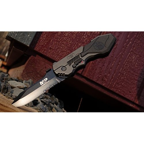 Smith & Wesson SWMP4LS 8.6in S.S. Assisted Folding Knife with 3.6i...