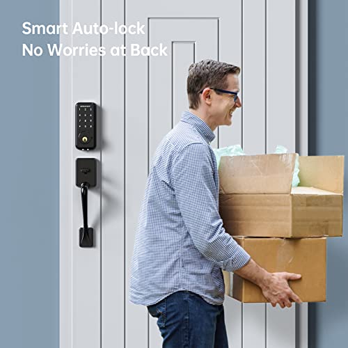 Smart Door Lock, SMONET WiFi Smart Locks Keyless Entry Door Lock D...