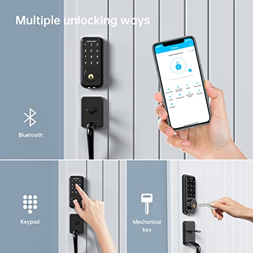 Smart Door Lock, SMONET WiFi Smart Locks Keyless Entry Door Lock D...