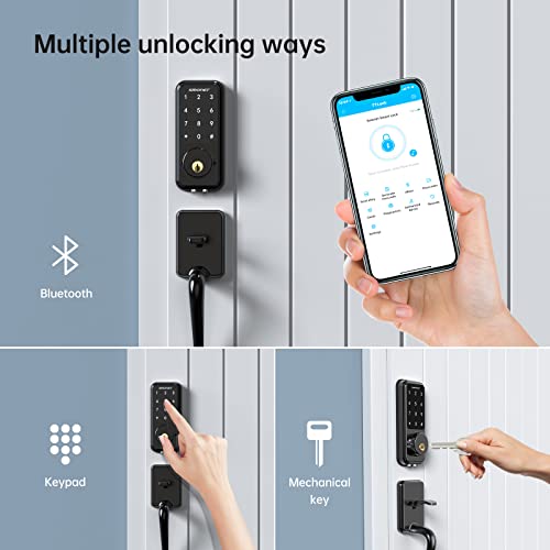 Smart Door Lock, SMONET WiFi Smart Locks Keyless Entry Door Lock D...