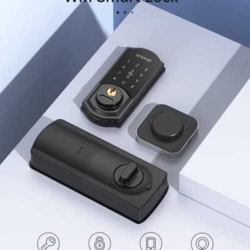 WiFi Door Lock Set, SMONET Remote Control Smart Deadbolt, Digital ...