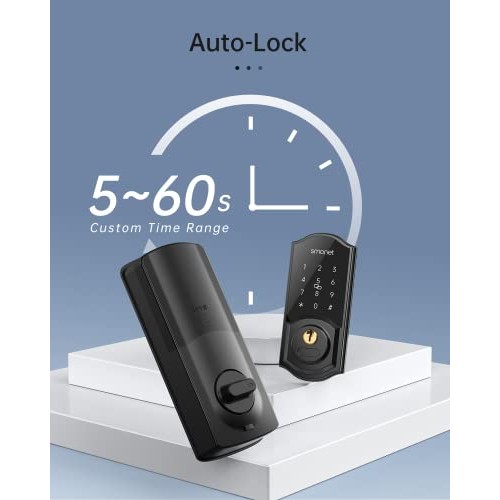WiFi Door Lock Set, SMONET Remote Control Smart Deadbolt, Digital ...