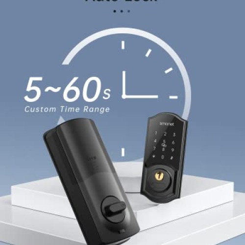 WiFi Door Lock Set, SMONET Remote Control Smart Deadbolt, Digital ...