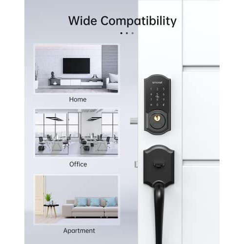 WiFi Door Lock Set, SMONET Remote Control Smart Deadbolt, Digital ...