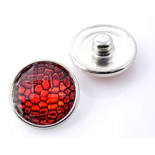 Snakeskin Pattern Faceted Snap Jewelry 18MM SnapAccents Charm Butt...