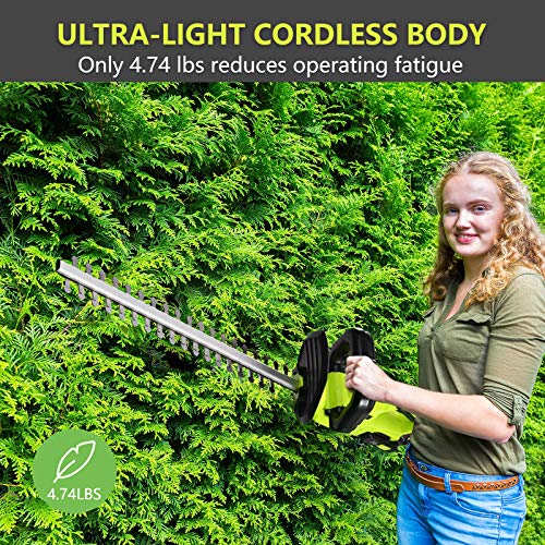 Cordless Hedge Trimmer, 1400RPM Powerful Electric Hedge Trimmer Co...
