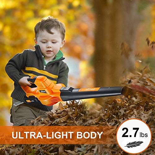 Leaf Blower - 20V Cordless Leaf Blower with Battery & Charger, Ele...