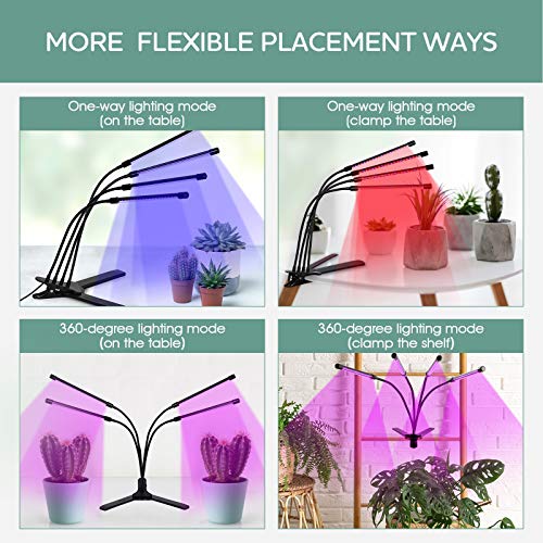 LED 360° Grow Light for Indoor Plants - Gooseneck Full Spectrum Gr...