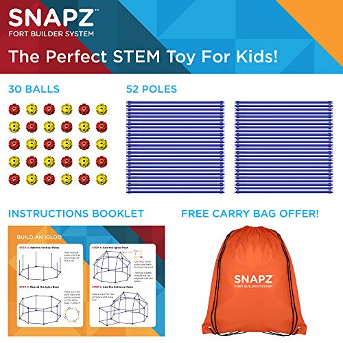 SNAPZ Fort Building Kit for Kids - Build a Fort with The Ultimate ...