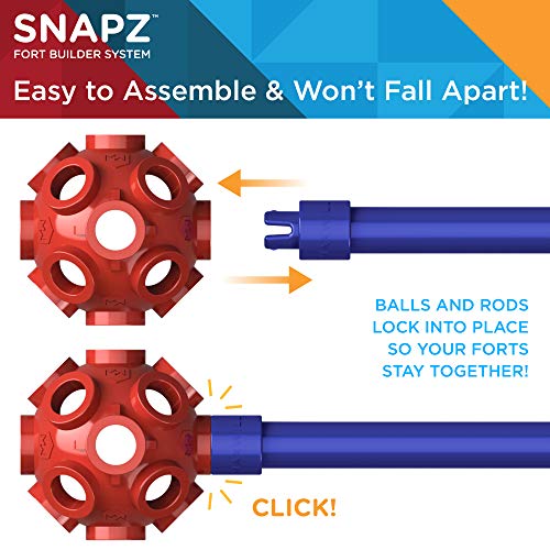 SNAPZ Fort Building Kit for Kids - Build a Fort with The Ultimate ...