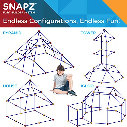 SNAPZ Fort Building Kit for Kids - Build a Fort with The Ultimate ...