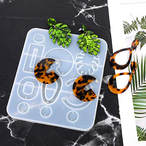 5pcs Earring & Hair Clip Epoxy Resin Molds, Bohemian Drop Dangle S...