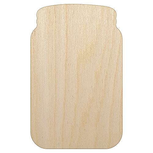 Mason Jar Solid Unfinished Wood Shape Piece Cutout for DIY Craft P...