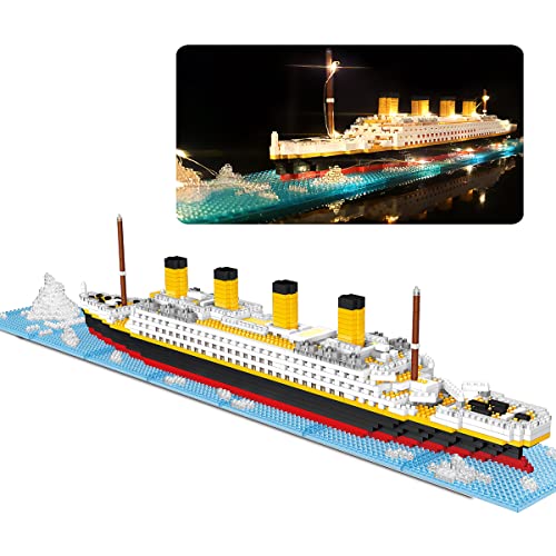 Snlywan 1706 PCS Titanic Toys Building Set with LED Strip, Titanic...