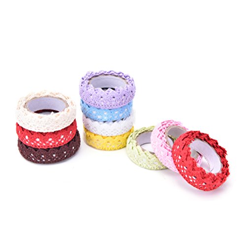 SNNplapla Adhesive Cotton Lace Roll Ribbon Decorative Washi Tapes ...