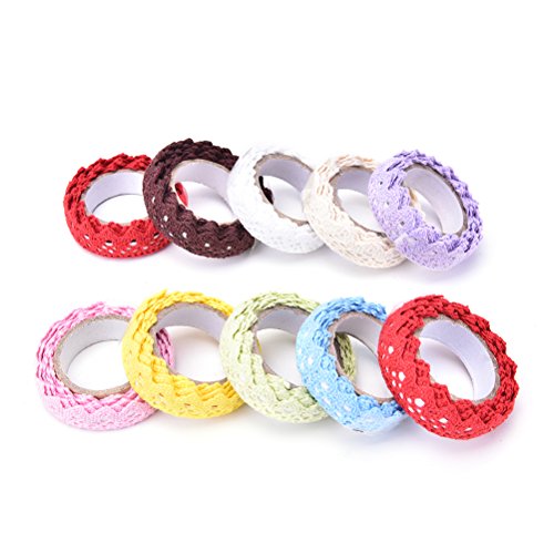 SNNplapla Adhesive Cotton Lace Roll Ribbon Decorative Washi Tapes ...