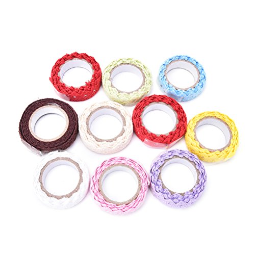 SNNplapla Adhesive Cotton Lace Roll Ribbon Decorative Washi Tapes ...