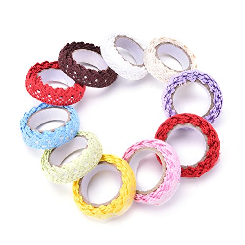 SNNplapla Adhesive Cotton Lace Roll Ribbon Decorative Washi Tapes ...