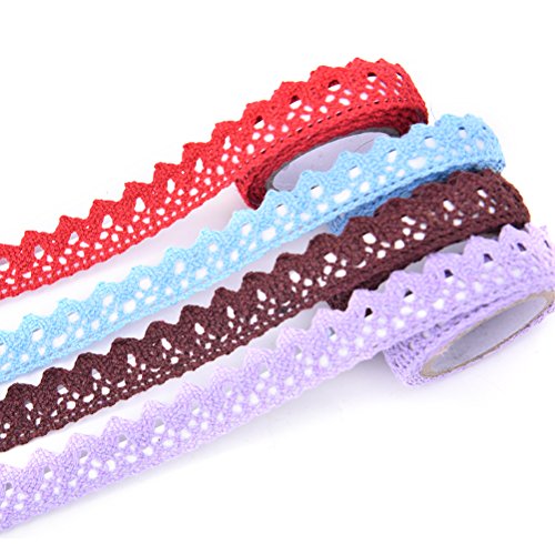 SNNplapla Adhesive Cotton Lace Roll Ribbon Decorative Washi Tapes ...