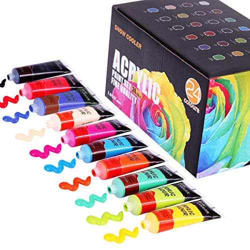 Acrylic Paint Set for Painting, 24 Vibrant Acrylic Colors 20ml for...