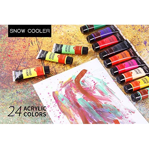 Acrylic Paint Set for Painting, 24 Vibrant Acrylic Colors 20ml for...