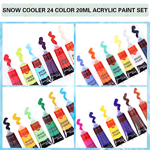 Acrylic Paint Set for Painting, 24 Vibrant Acrylic Colors 20ml for...