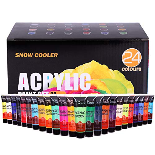 Acrylic Paint Set for Painting, 24 Vibrant Acrylic Colors 20ml for...