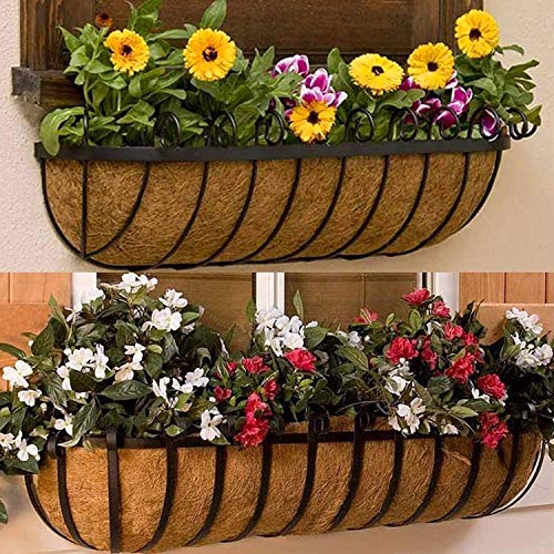 Metal Wall-Mounted Half Moon Shaped Coconut Liner Planter Basket H...