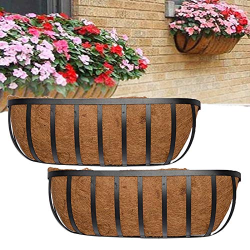 Metal Wall-Mounted Half Moon Shaped Coconut Liner Planter Basket H...